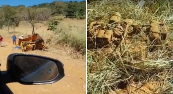 Caminhoneiro morre após sair da pista e bater em barranco na GO-194